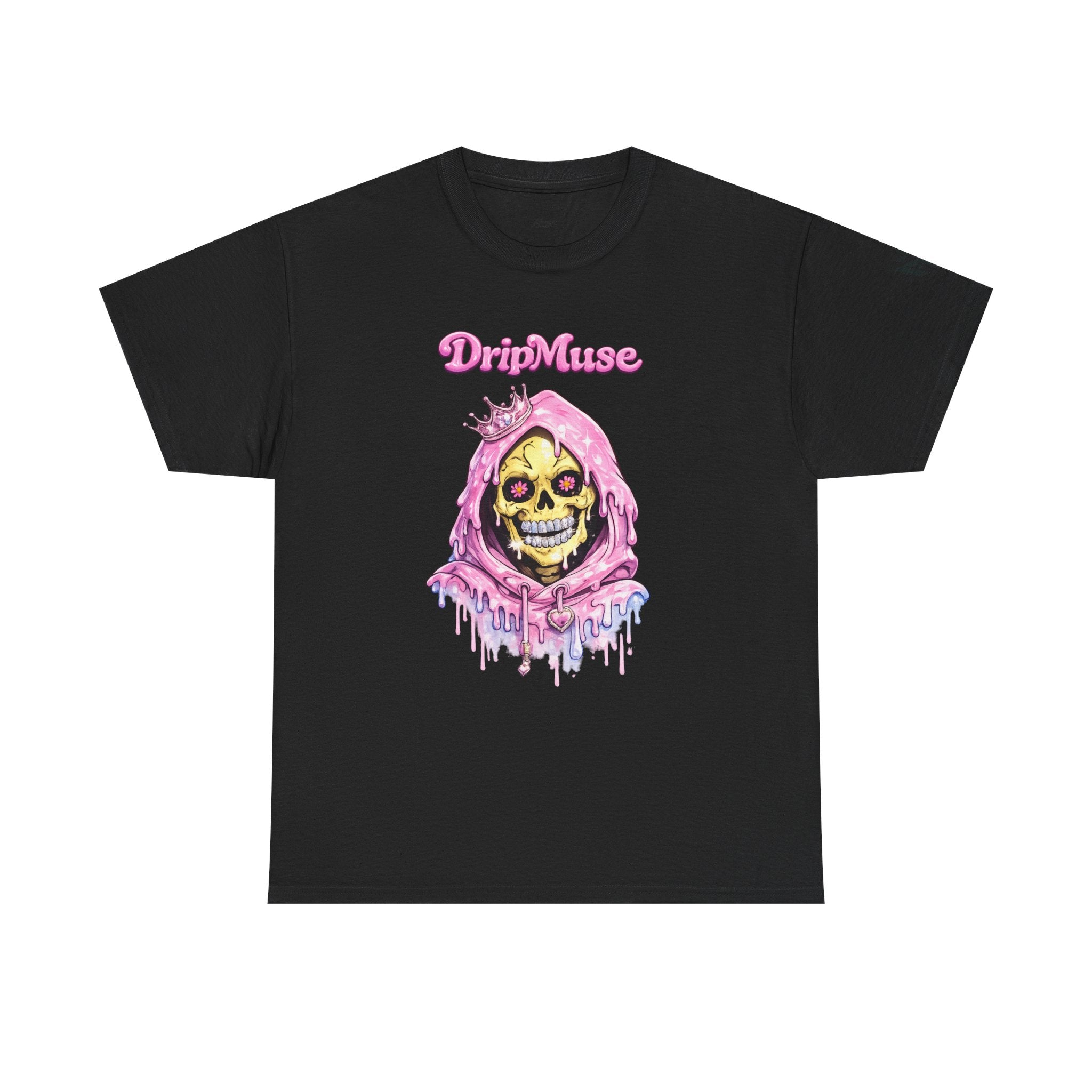 Skull Princess Tee — Pink Drip Grin Graphic T-Shirt