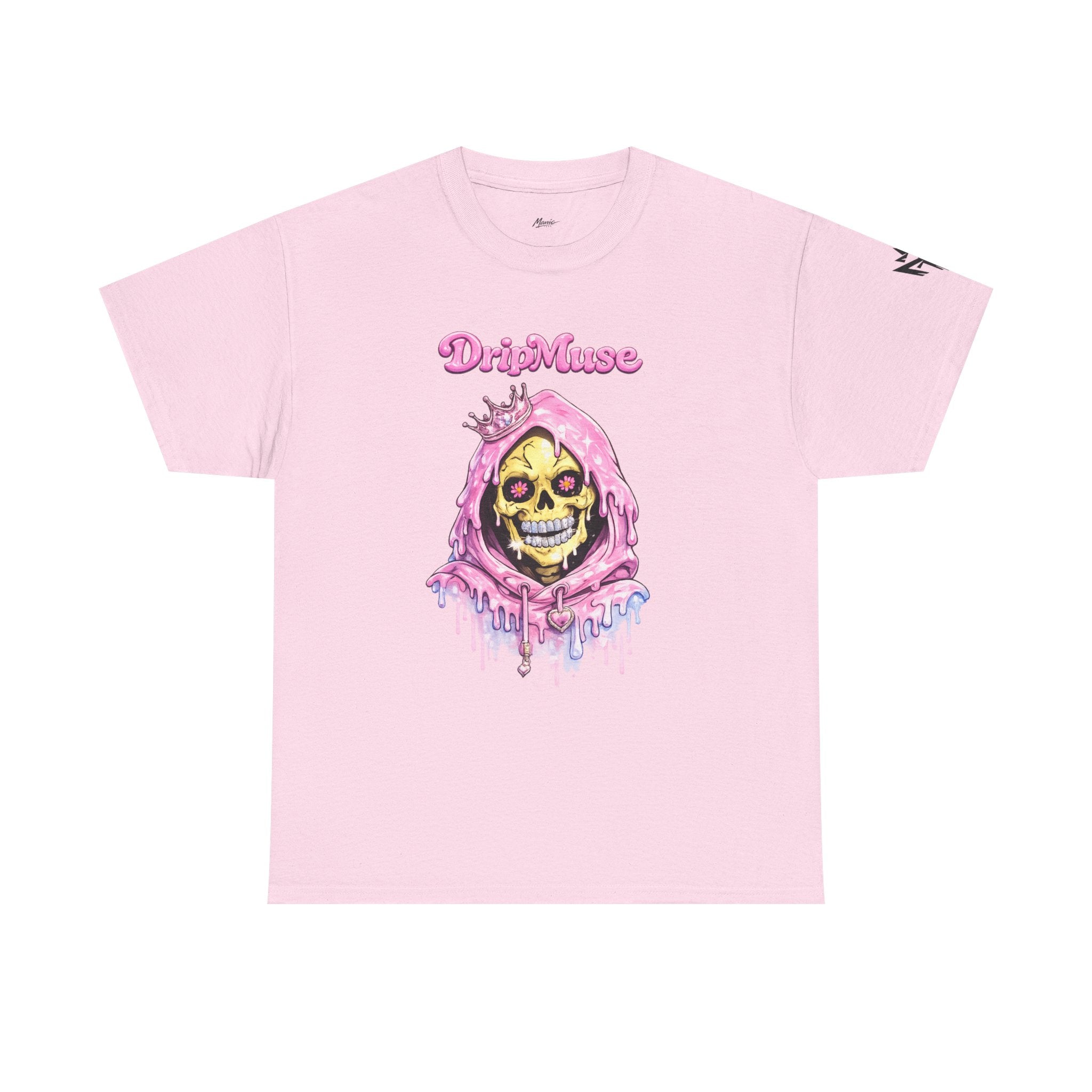 Skull Princess Tee — Pink Drip Grin Graphic T-Shirt