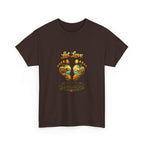 T-Shirt — "Let Love Be Your Footsteps" Heart Footprint Graphic Tee