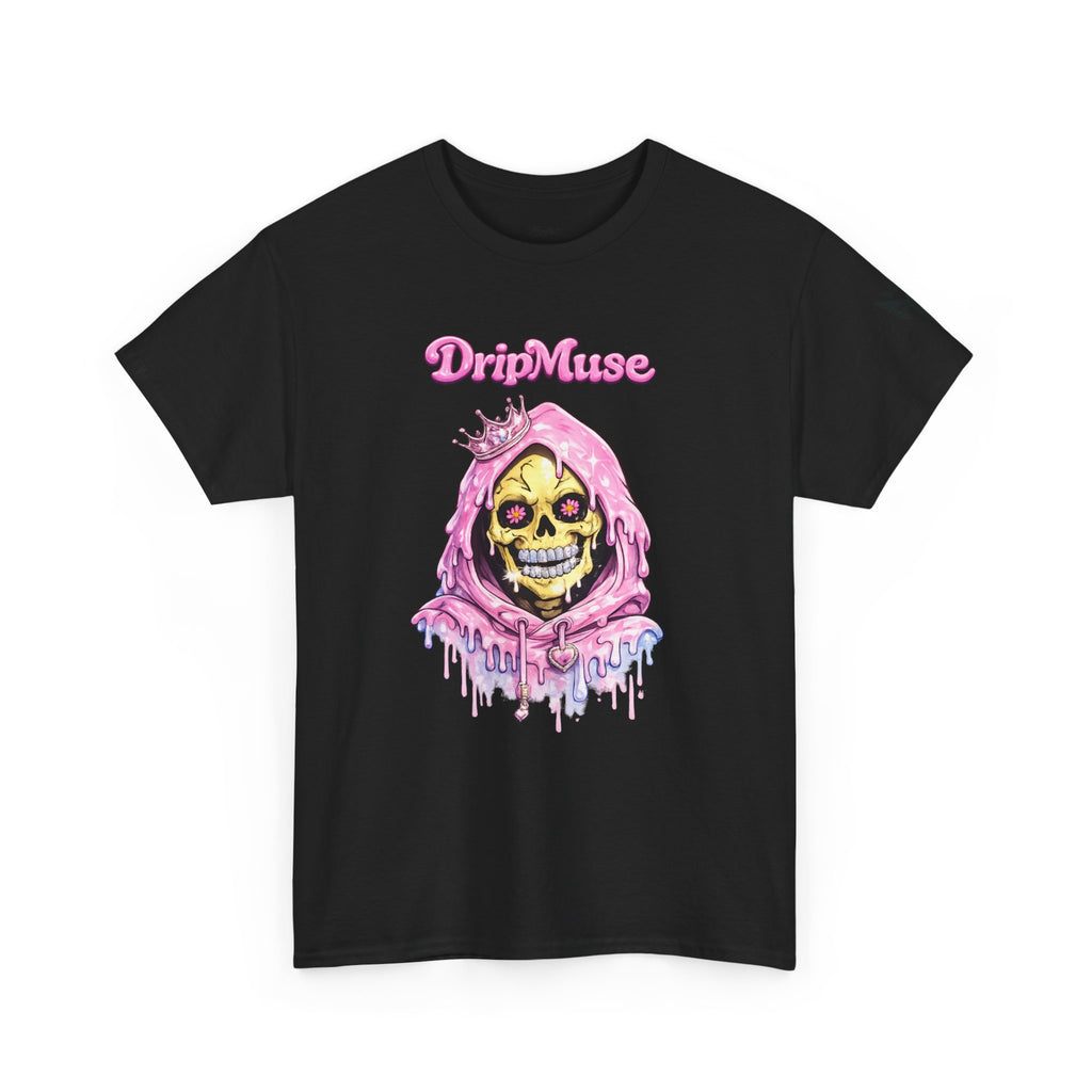Skull Princess Tee — Pink Drip Grin Graphic T-Shirt