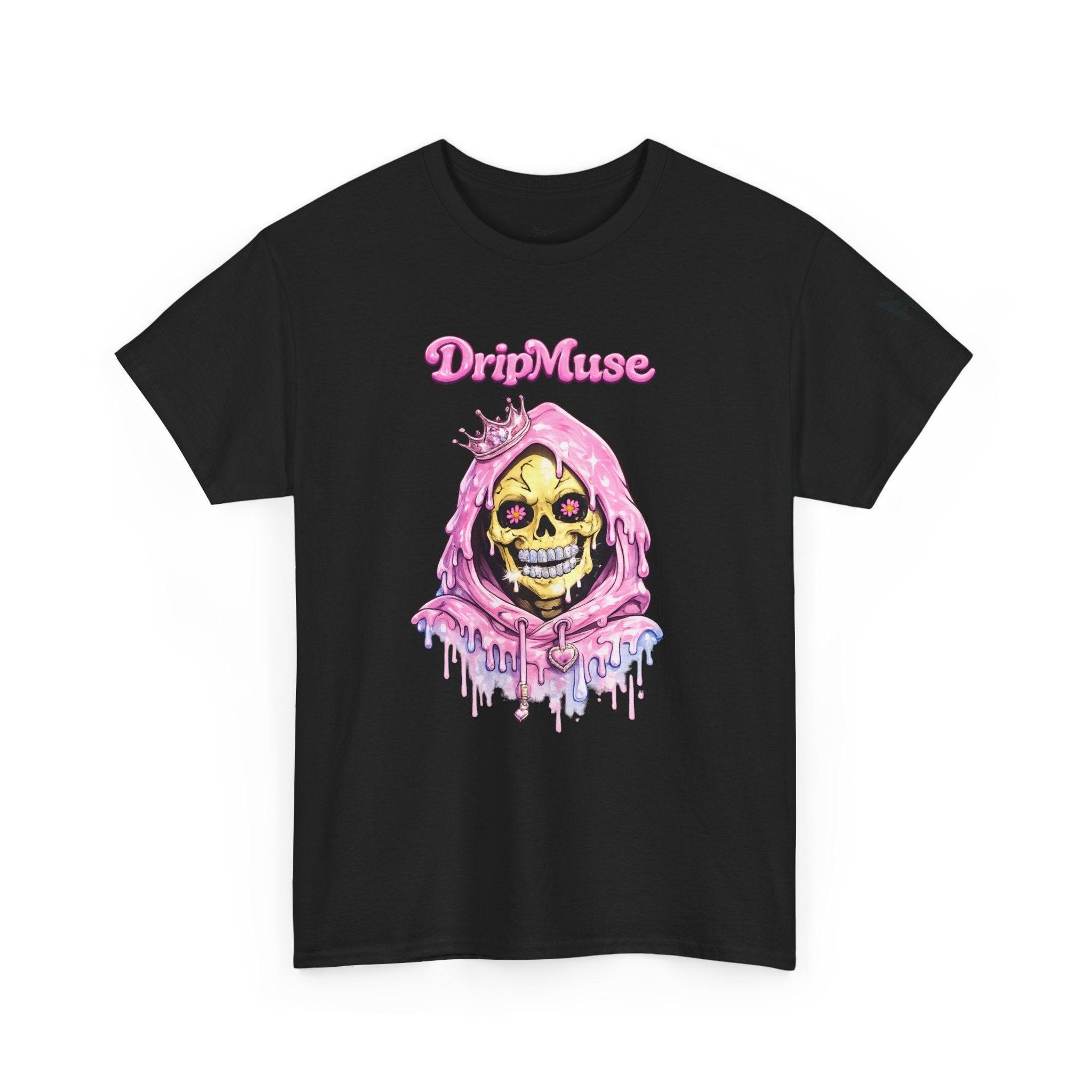 Skull Princess Tee — Pink Drip Grin Graphic T-Shirt