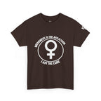 Feminist Symbol T-Shirt — "Who Needs The Answer? I Am The Cause" Cotton Tee