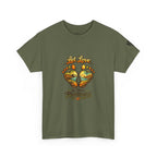 T-Shirt — "Let Love Be Your Footsteps" Heart Footprint Graphic Tee