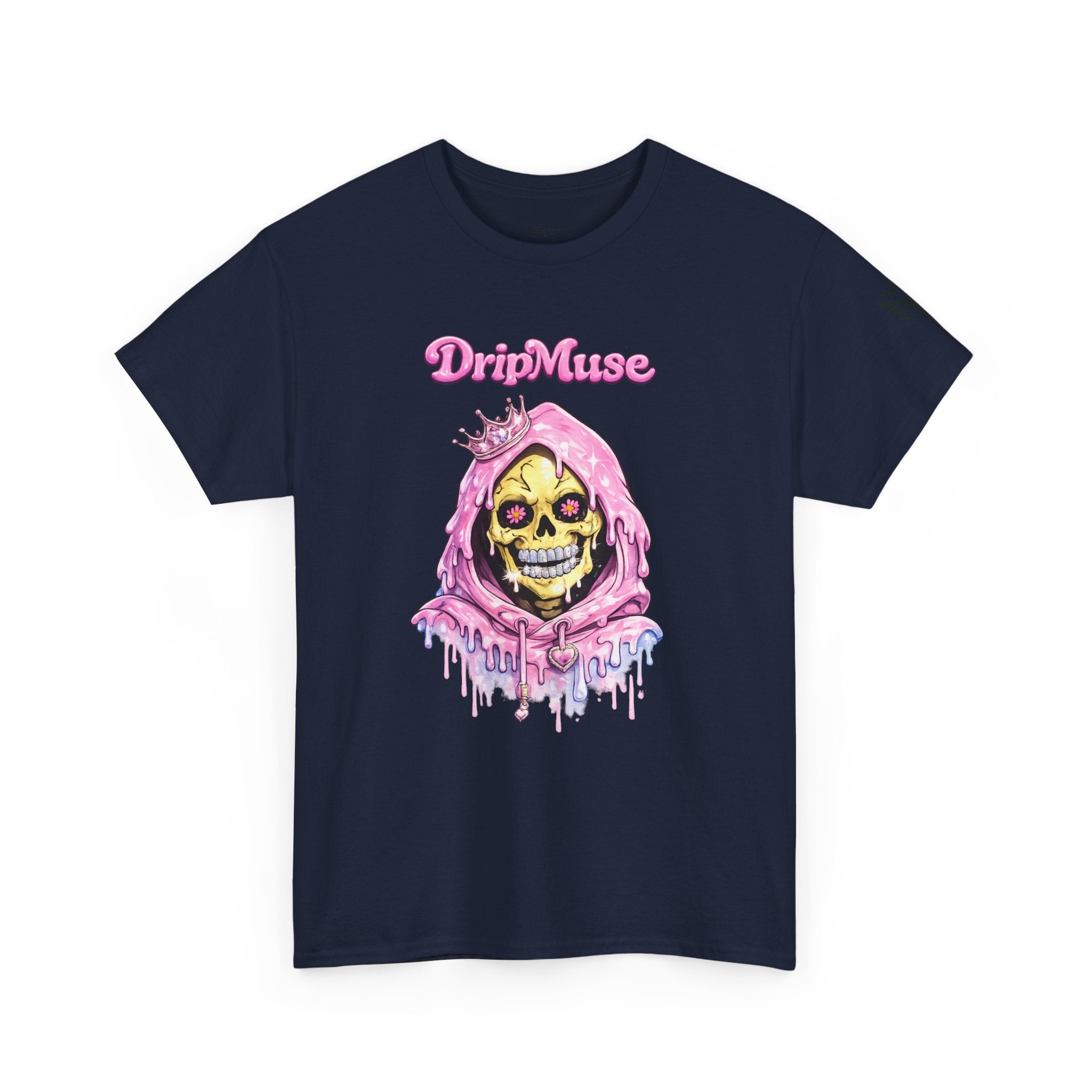 Skull Princess Tee — Pink Drip Grin Graphic T-Shirt